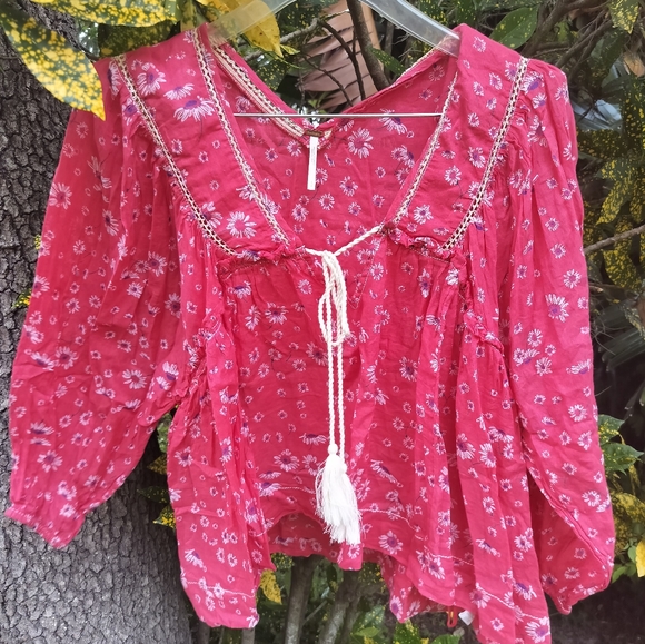Free people Daisy print romantic blouse Small - Picture 1 of 8